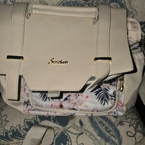 Cream Floral Women's Bag -Lunch Bag